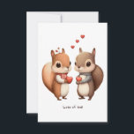 Dekhoorn Koppel vasthouden van een Kaart van de ha<br><div class="desc">Viel je liefde voor deze mooie en schattige eekhoorn. De illustratie toont twee eekhoorns, die je liefde symboliseren, en elkaar een Heart Acorn geven, die hun ontbindende genegenheid vertegenwoordigt. Deze kaart is perfect voor paren of voor iedereen die van alles schattig en griezelig houdt... en draagt zeker een glimlach op...</div>
