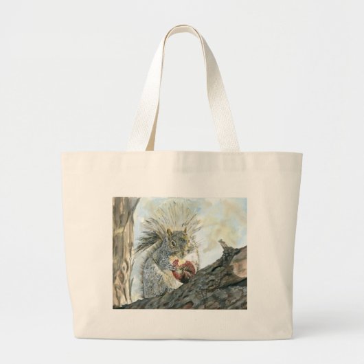 Dekhoorn met appelzak grote tote bag (Voorkant)
