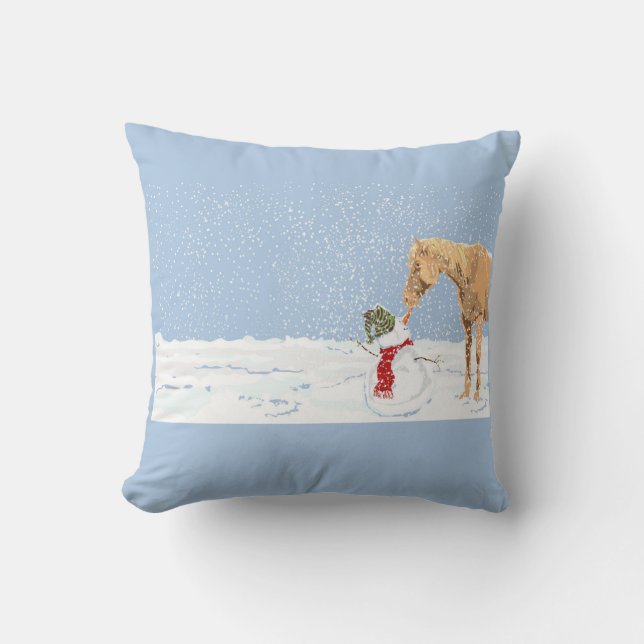 Dekhoorn voor worteldieven en Snowman Pillow Kussen (Voorkant)