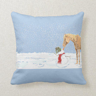 Dekhoorn voor worteldieven en Snowman Pillow Kussen