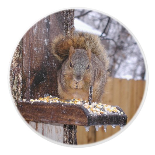 Dekhoornknobbels Keramische Knop (Voorkant)