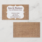 Dekkaartsjablonen voor Burlap afdrukken Visitekaartje (Voorkant / Achterkant)