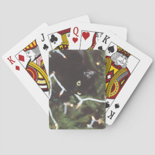 Dekkat van pokerdek met kerstboom pokerkaarten