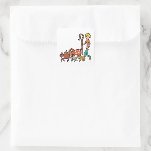 Dekkat Vierkante Sticker (Tas)