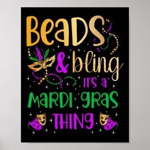Dekken en lenen Het is een mardi gras-mannetje. Poster