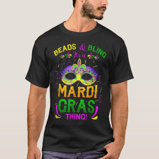 Dekken en lenen Het is een mardi gras-mannetje. T-shirt (Voorkant)