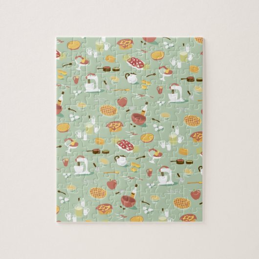 Dekken en taarten in de keuken legpuzzel (Verticaal)