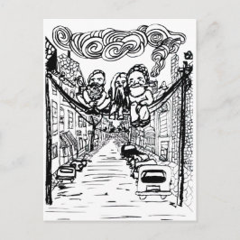 Dekken op een draad briefkaart