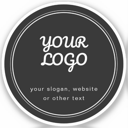 Dekkend of Transparant Uw Logo Stijlvol Bewerkbaar Sticker (Voorkant)