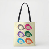 Dekkerige, kleurrijke vogels tote bag (Voorkant)