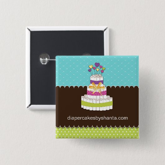 Dekking Adverteren Vierkante Button 5,1 Cm (Voorkant /achterkant)