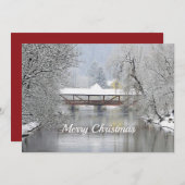 Dekking Bridge Snow Photo Kerstmis Feestdagenkaart (Voorkant / Achterkant)