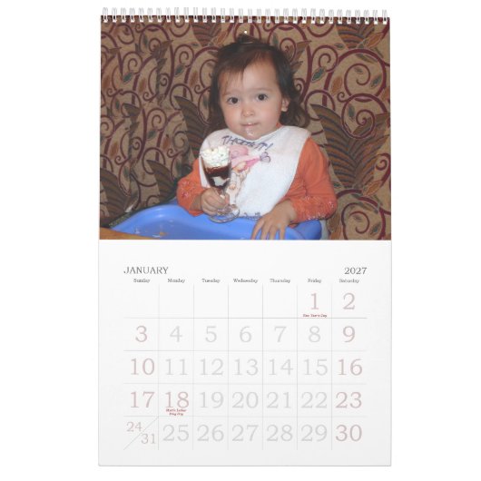 dekking, familiekalender kalender (Jan 2027)
