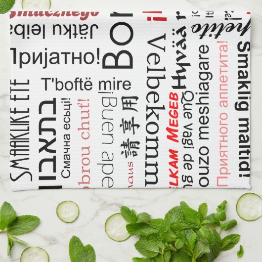 Dekking in andere talen - rood theedoek (Gevouwen)