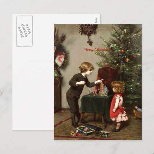 Dekking kerstkaart feestdagenkaart (Voorkant / Achterkant)