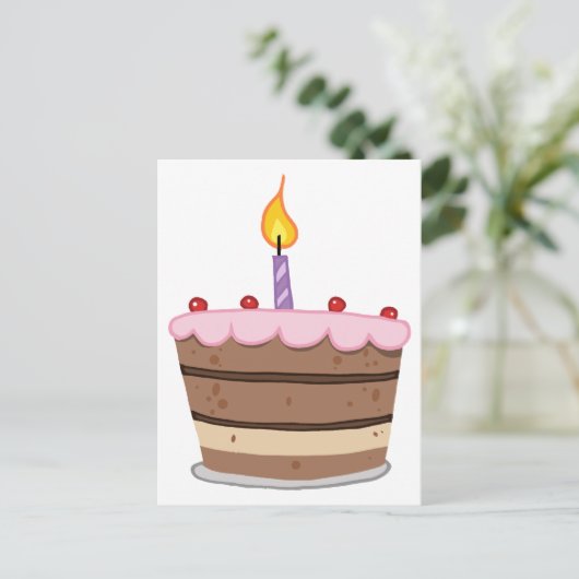 Dekking op de dag van de geboorte met één kaarslic briefkaart (Staand voorkant)