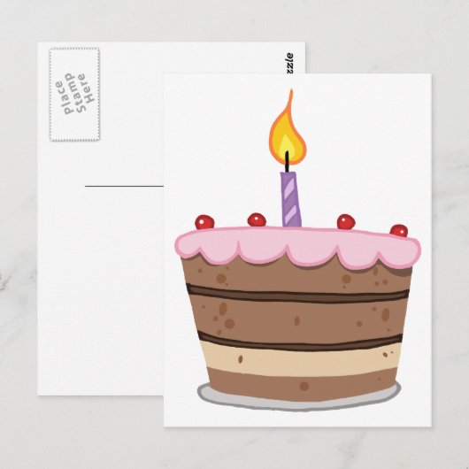 Dekking op de dag van de geboorte met één kaarslic briefkaart (Voorkant / Achterkant)