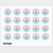 Dekking van Elegant Cake en Damask Bakery Box Ronde Sticker (Vel)