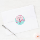 Dekking van Elegant Cake en Damask Bakery Box Ronde Sticker (Envelop)