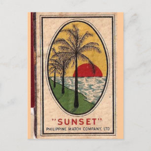 dekking van filippijnse matchbook circa 1940 briefkaart
