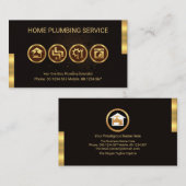 Dekkingslek Goud Loodgietersmotif Visitekaartje (Voorkant / Achterkant)