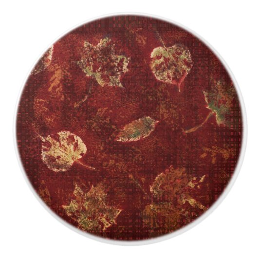 Dekkleurt donkerrood Geel Keramische Knop (Voorkant)