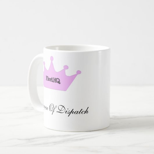 Dekkoningin van verzending koffiemok (Voorkant links)