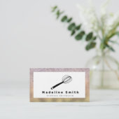 Dekkookplaat Logo Faux Gold Sparkle Visitekaartje (Staand voorkant)