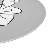 Dekmaker die een reuzengekleurde heek decorbeert snijplank (Hoek)