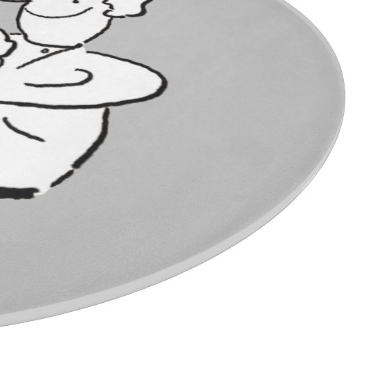 Dekmaker die een reuzengekleurde heek decorbeert snijplank (Hoek)