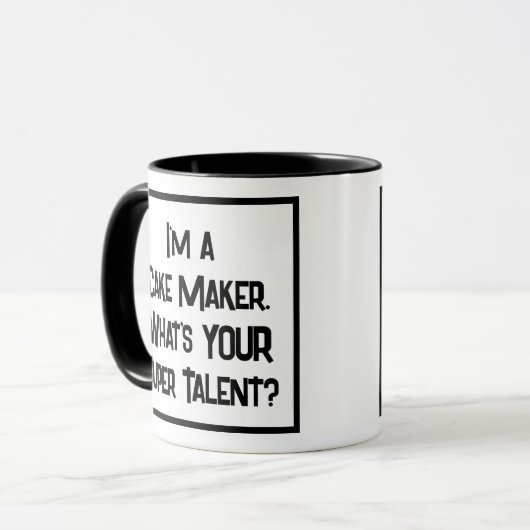 Dekmaker Super Talent. Mok met twee toonkoffie (Voorkant links)