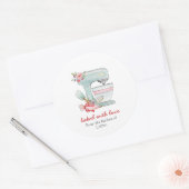 Dekmixer en pipetzak "met liefde doordrenkt" ronde sticker (Envelop)