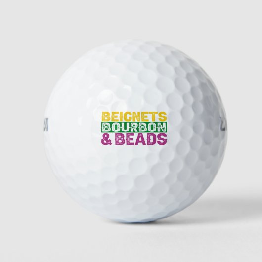 Deknetten en Bourbon Funny Mardi Gras Gift Golfballen (Voorkant)