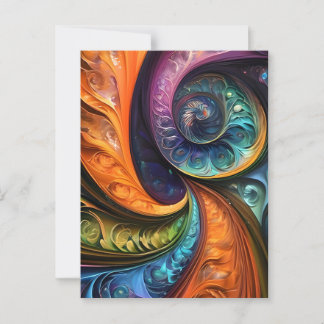 Dekokissen: fraktales modernes design, farbenfroh  briefkaart