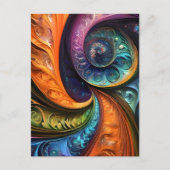 Dekokissen: fraktales modernes design, farbenfroh  briefkaart (Voorkant)