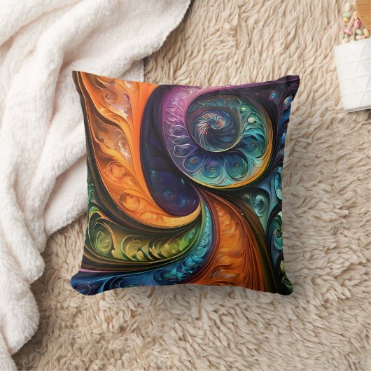 Dekokissen: fraktales modernes design, farbenfroh  kussen (Deken)