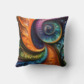Dekokissen: fraktales modernes design, farbenfroh kussen (Achterkant)