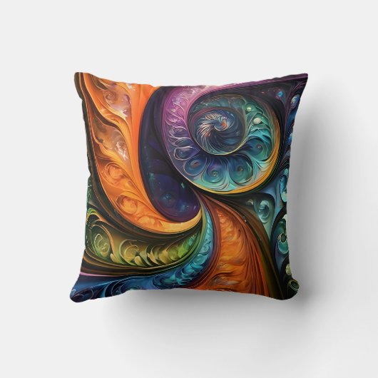 Dekokissen: fraktales modernes design, farbenfroh kussen (Achterkant)