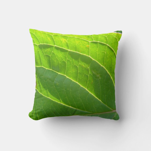 Dekokissen hellgrünes Blatt Kussen (Voorkant)