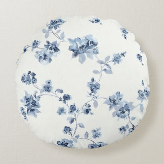Dekokissen mit blauem Blumem-Print Rond Kussen