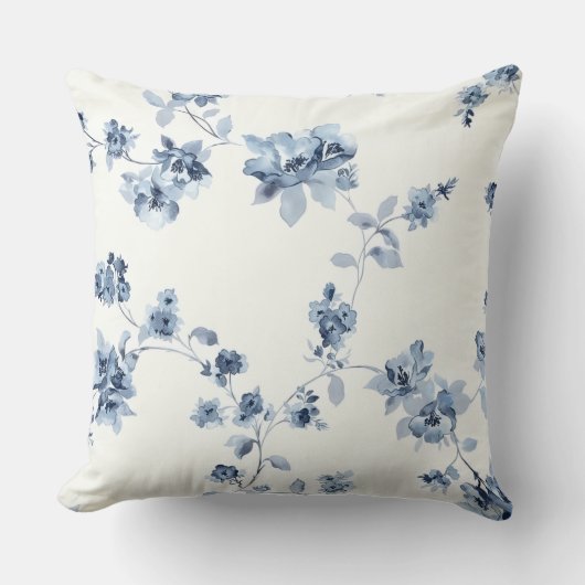 Dekokissen mit blauem Blumen-Print Kussen (Voorkant)