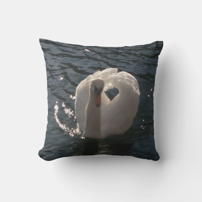 Dekokissen romantischer Schwan Kussen (Voorkant)