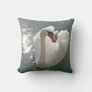 Dekokissen romantischer weisser Schwan Kussen