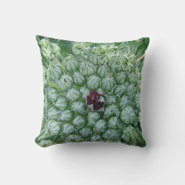 Dekokissen weiss-grüne Wildblüten mit roter Mitte Kussen