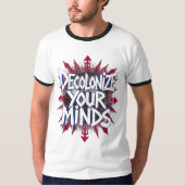 Dekoloniseer je geest (punten) t-shirt (Voorkant)