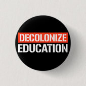 Dekoloniseren Onderwijs Rechthoekige Sticker Ronde Button 3,2 Cm (Voorkant)