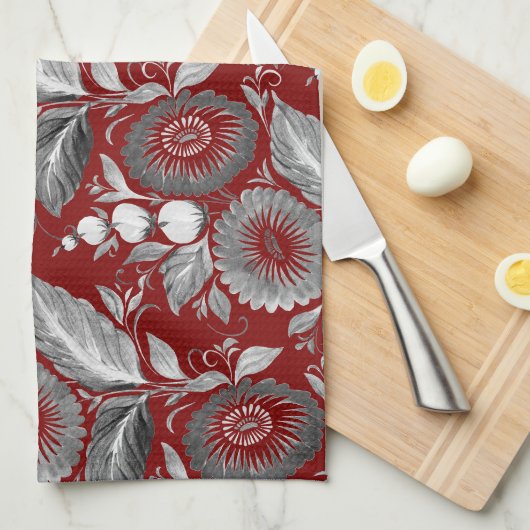 Dekorative Blumen Theedoek (Quarter Fold)