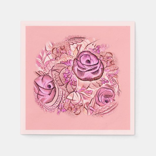 Dekorative Rosen und Spitzen Servet (Voorkant)