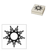 Dekorativer Stern Rubberstempel (Gestempeld)