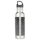 Dekoratives Doodle Muster im grauen Farben Waterfles (Achterkant)